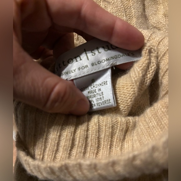 Sutton studio for Bloomingdale’s cashmere cable knit turtleneck sweater size S - Picture 4 of 5